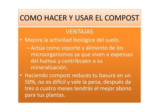 Como Hacer Y Usar El Compost
