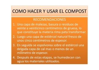 Como Hacer Y Usar El Compost