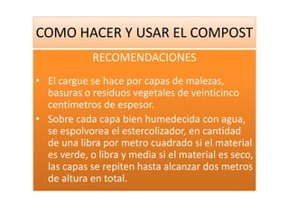 Como Hacer Y Usar El Compost