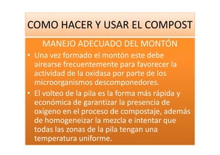 Como Hacer Y Usar El Compost