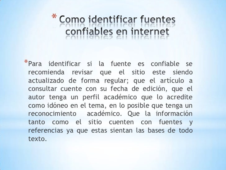 Como identificar fuentes confiables en