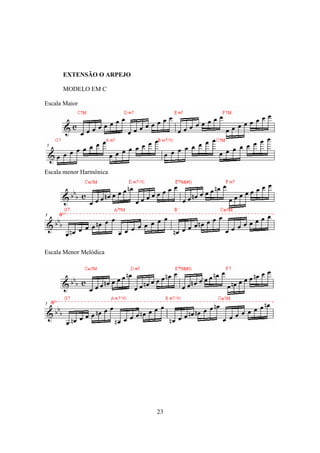 23
EXTENSÃO O ARPEJO
MODELO EM C
Escala Maior
Escala menor Harmônica
Escala Menor Melódica
 
