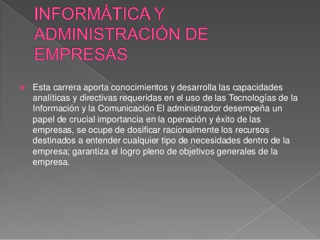 Como Influye La Informatica En La Administración de Empresas