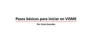 Pasos básicos para iniciar en VISME | PDF