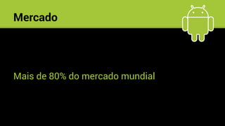 Mercado
Mais de 80% do mercado mundial
 