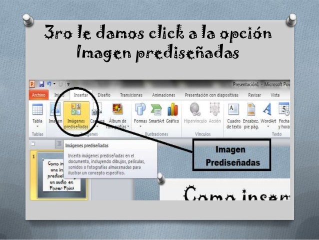 Como insertar imagen prediseñada en Power Point