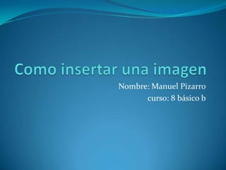 Nombre: Manuel Pizarro
curso: 8 básico b
 