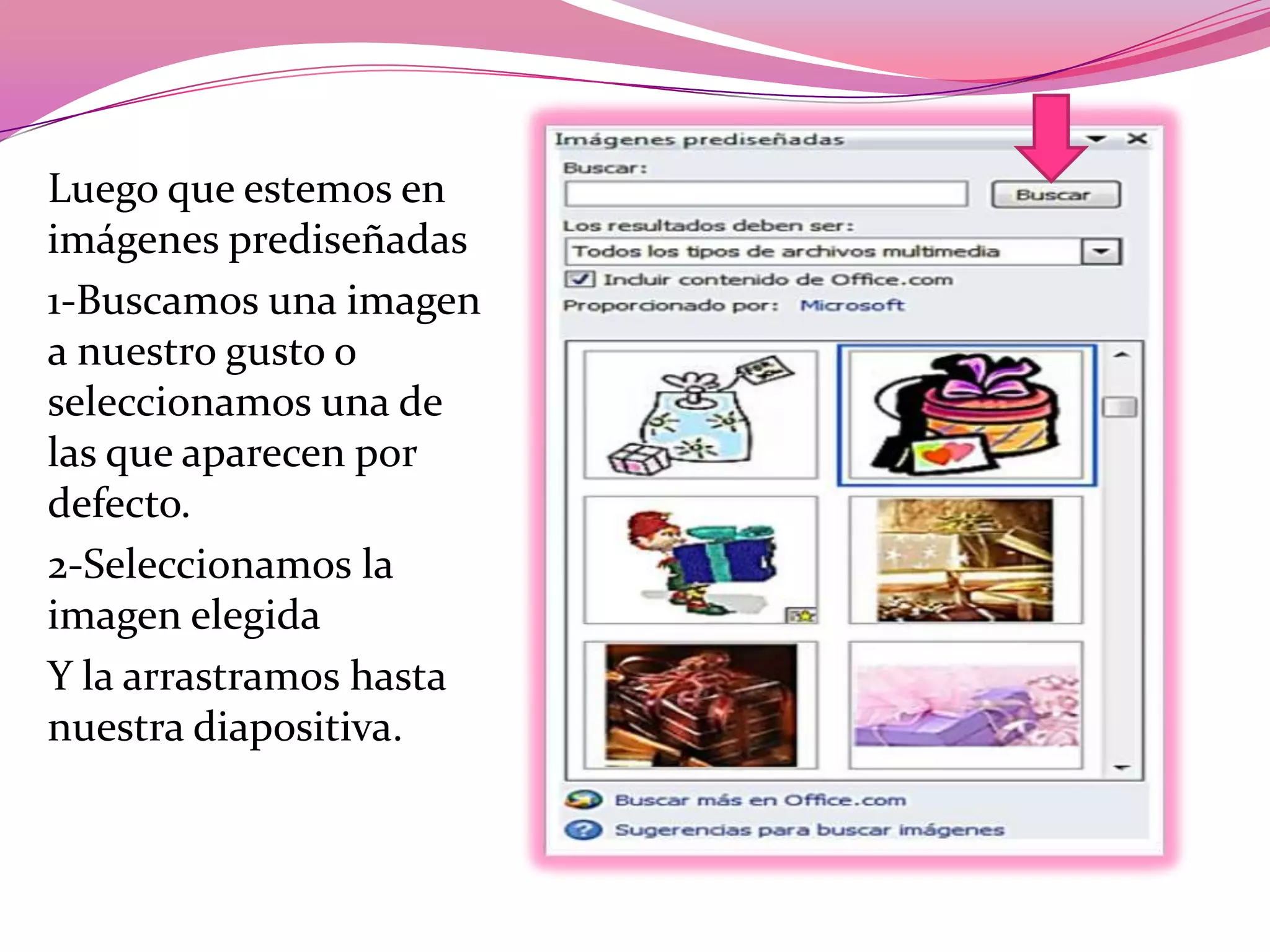 Como insertar una imagen prediseñada en power point
