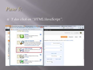  Y das click en “HTML/JavaScript”.