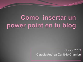 Curso :7 º C
Claudia Andrea Canibilo Chambe
 