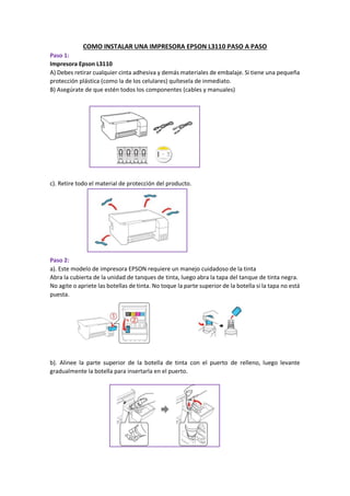 Como instalar una impresora epson l3110 paso a paso