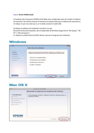 Como instalar una impresora epson l3110 paso a paso