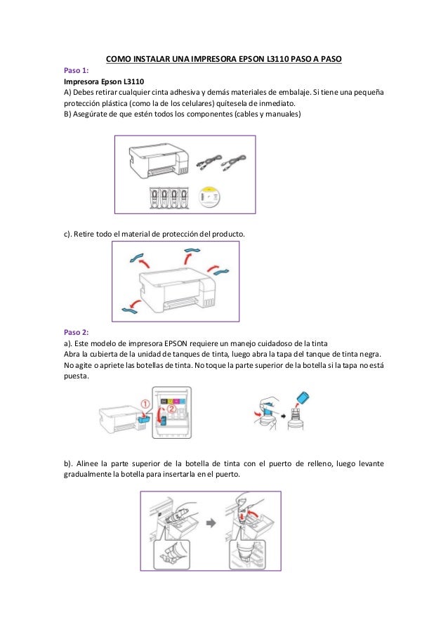 Como instalar una impresora epson l3110 paso a paso