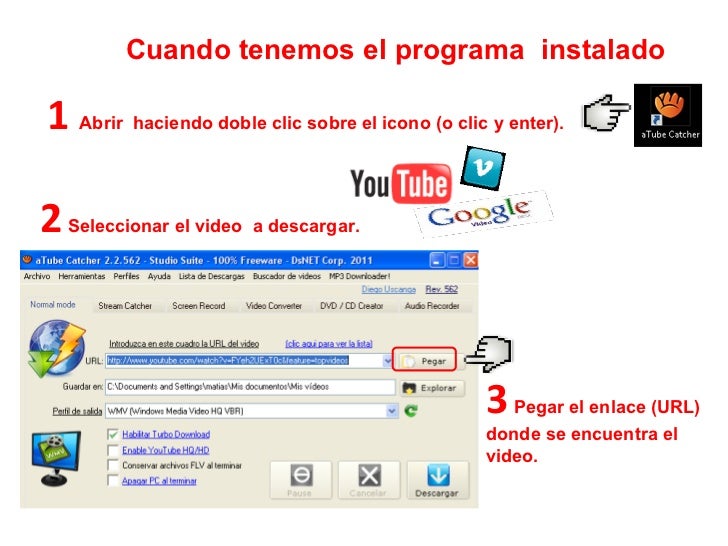 Como instalar y descargar videos con atube catcher