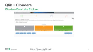 26
Qlik + Cloudera
Cloudera Data Lake Explorer
https://goo.gl/g7PywC
 