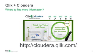 31
Qlik + Cloudera
http://cloudera.qlik.com/
Where to find more information?
 