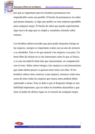 Como intrigar a una mujer - Consejos de Seducción