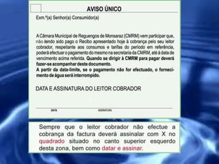 Como ler as facturas da água