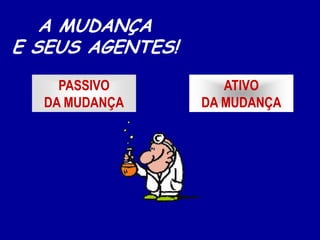 A MUDANÇA
E SEUS AGENTES!
    PASSIVO          ATIVO
  DA MUDANÇA      DA MUDANÇA
 