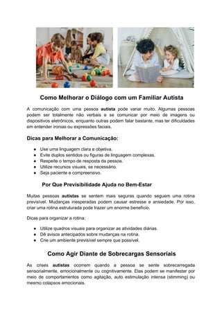 Como lidar com pessoas com autismo: TEA | PDF