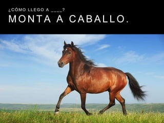 M O N T A A C A B A L L O .
¿ C Ó M O L L E G O A _ _ _ _ ?
 
