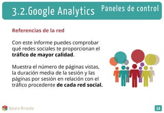 3.2.Google Analytics Paneles de control
Referencias de la red
Con este informe puedes comprobar
qué redes sociales te prop...