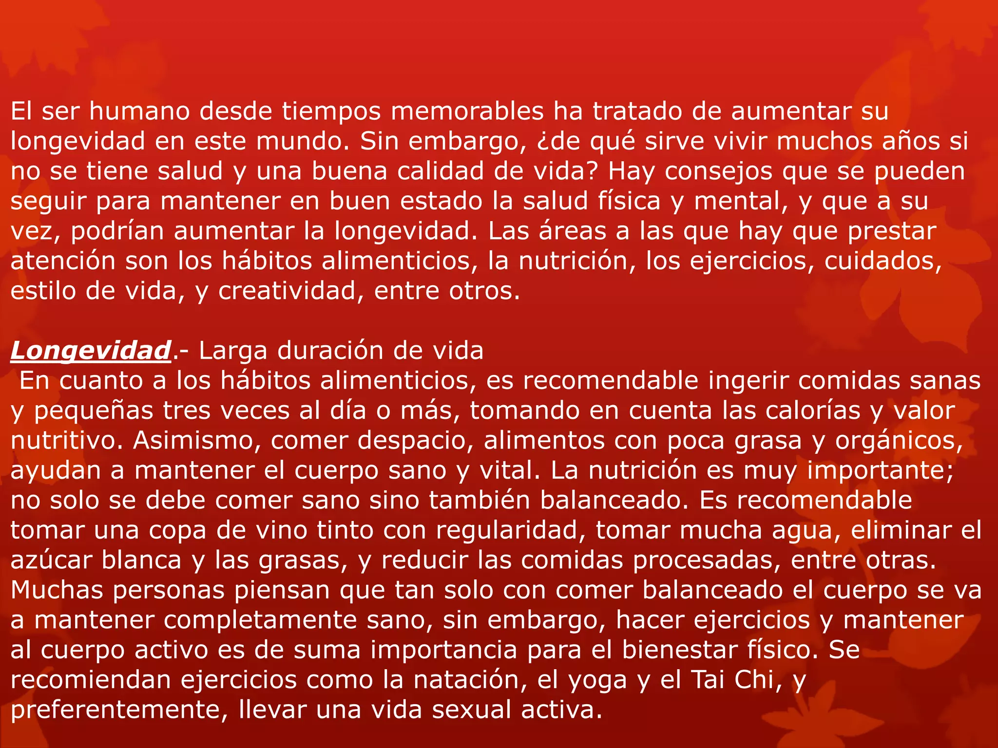 Como mejorar la calidad de vida | PPTX
