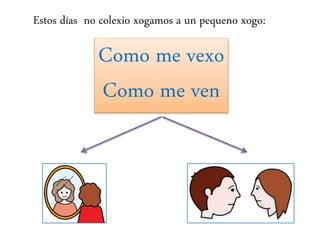 Estos días no colexio xogamos a un pequeno xogo:
Como me vexo
Como me ven
 