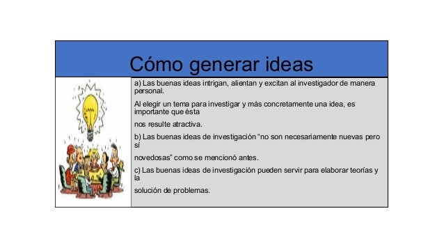 Como nace una idea de investigacion
