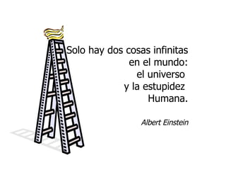Solo hay dos cosas infinitas en el mundo: el universo  y la estupidez  Humana. Albert Einstein 