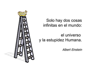 Solo hay dos cosas infinitas en el mundo: el universo  y la estupidez Humana. Albert Einstein 
