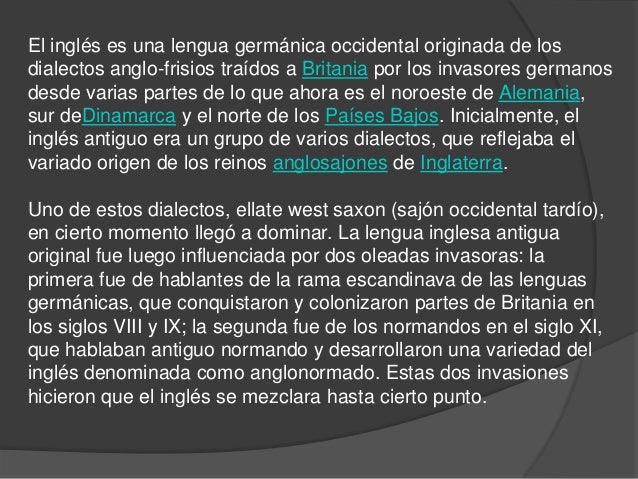 Como Nacio El Idioma Ingles