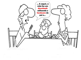 …  A seguir, a mãe fez uns  downloads  utilizando o  hardware  do pai e…  