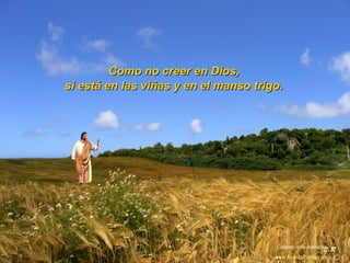Como no creer en Dios,Como no creer en Dios,
si está en las viñas y en el manso trigo.si está en las viñas y en el manso trigo.
Colabora con la distribución:
www.AvanzaPorMas.com
 