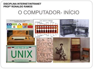 O COMPUTADOR- INÍCIO
DISCIPLINA INTERNET/INTRANET
PROFº RONALDO RAMOS
 