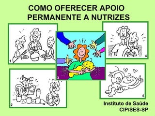 COMO OFERECER APOIO
    PERMANENTE A NUTRIZES



                                      4
1



          3




                                  5

2                  Instituto de Saúde
                          CIP/SES-SP
 