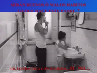 SERÀN BUENOS Ò MALOS HABITOS 
LO QUE HACE ESTE PADRE.? 
UD. LO PRACTICA CON SUS HIJOS…SI NO….. 
 