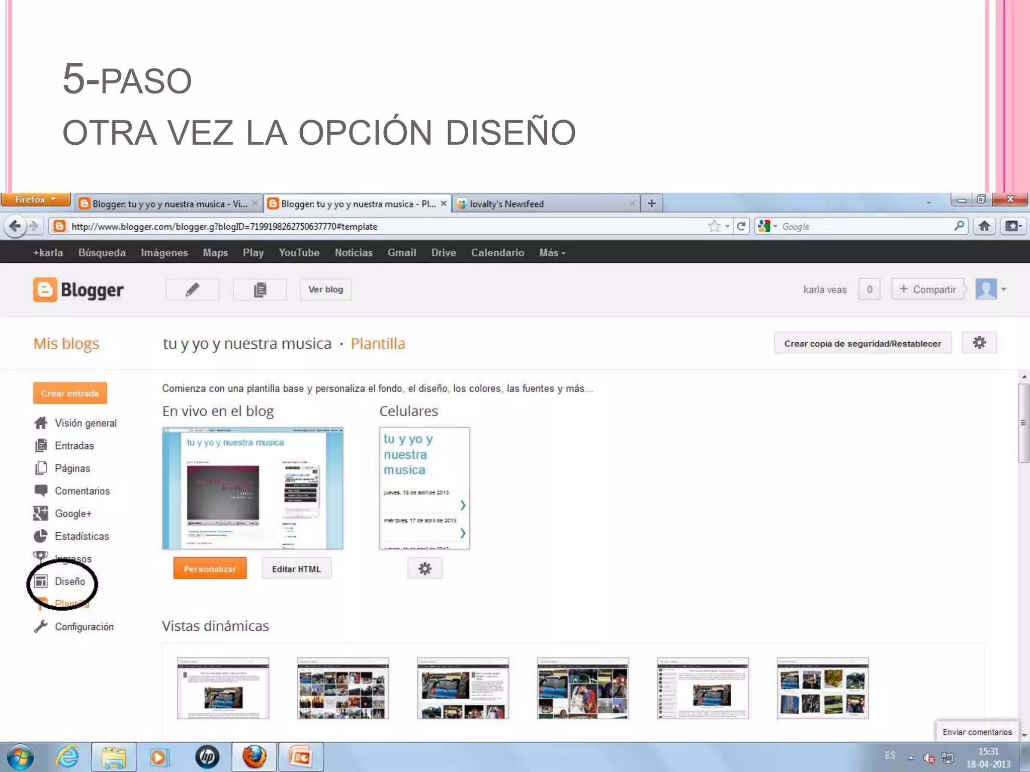 5-PASO
OTRA VEZ LA OPCIÓN DISEÑO
 