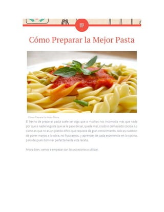 Como preparar pasta