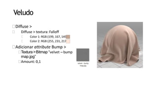 Velvet Bitmap Normal Map Como produzir Materiais V-Ray RESUMO.pdf