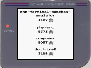 1107
php-terminal-gameboy-
emulator
9773
php-src
8097
composer
3188
doctrine2
 
