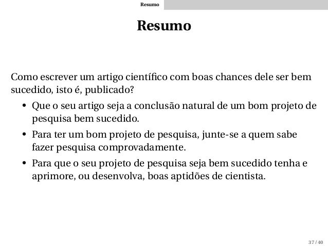 Como escrever artigo cientifico
