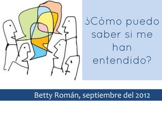 Betty Román, septiembre del 2012
 