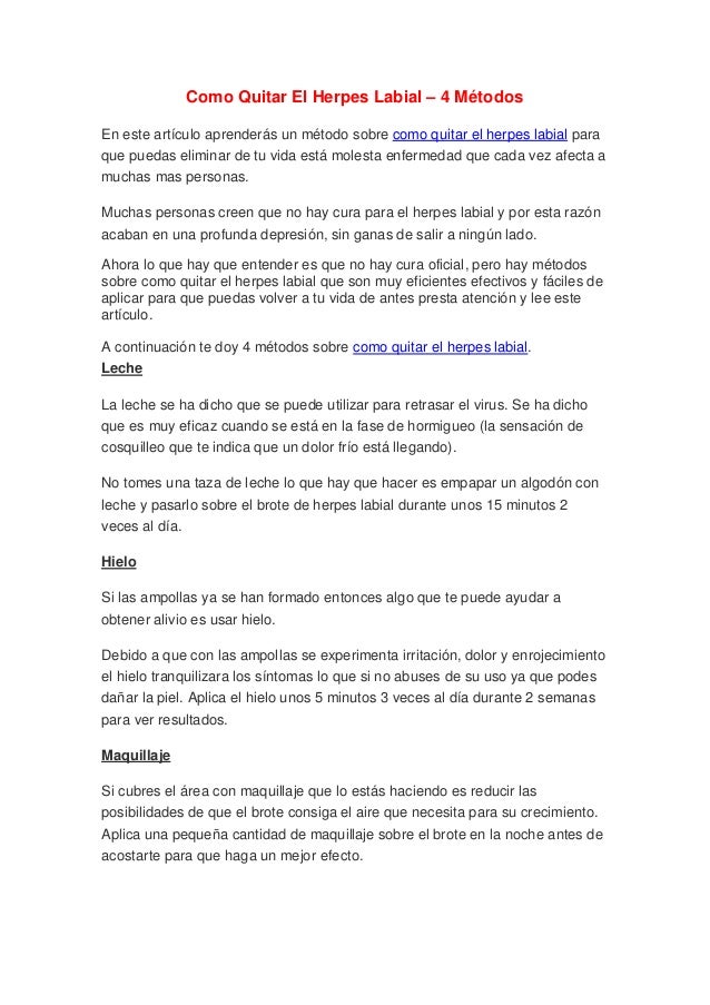 Como Quitar El Herpes Labial – 4 Métodos Como Quitar El Herpes Labial – 4 Métodos