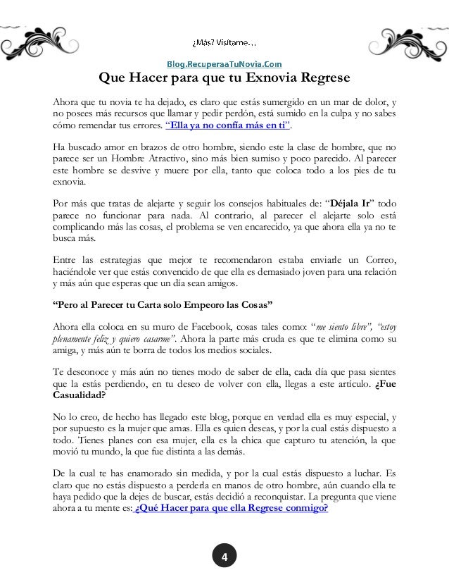 Como Reconquistar a Tu Ex Mujer Reporte Volumen 4