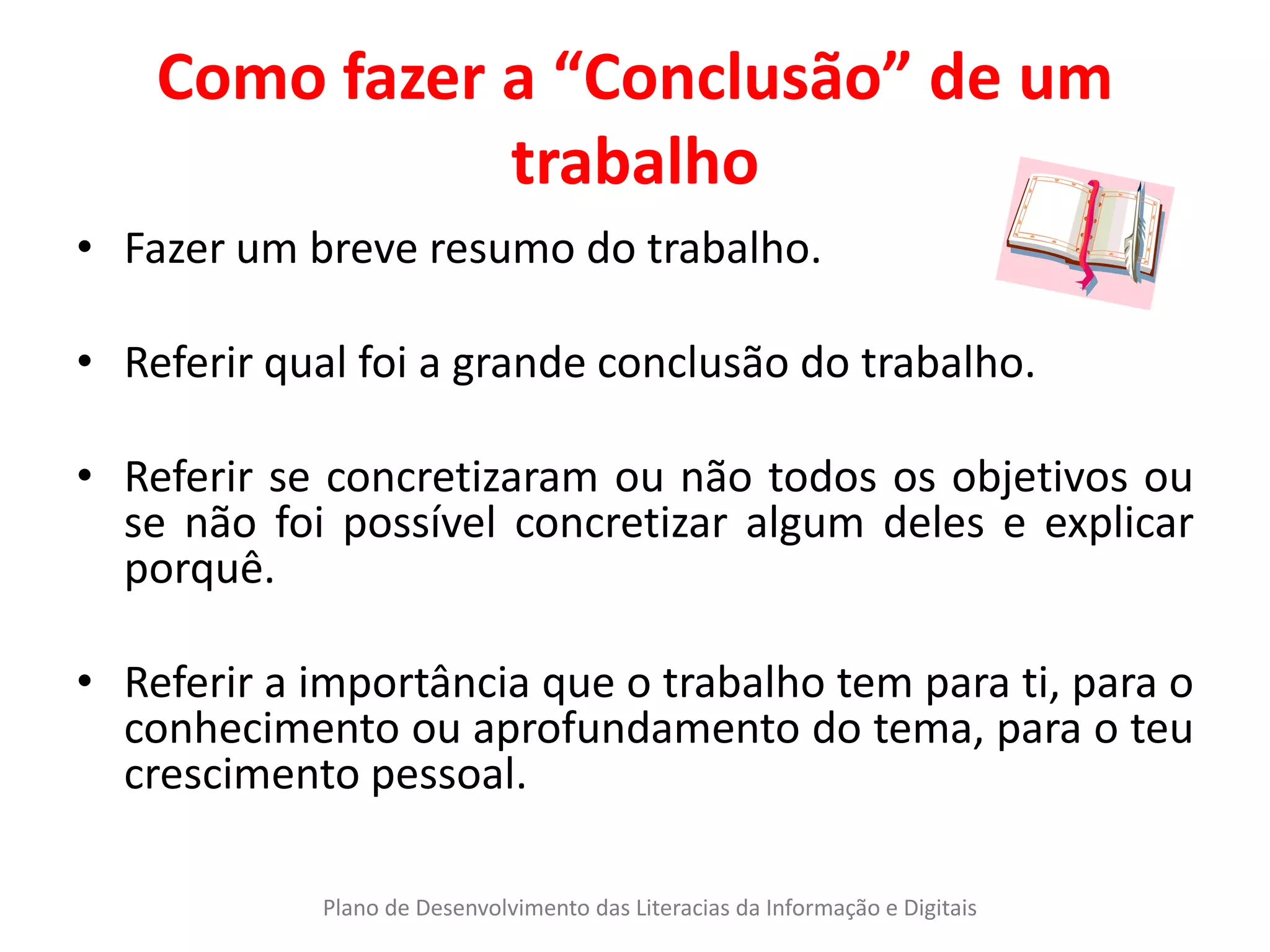 Como redigir a introdução e a conclusão de um trabalho escrito | PPTX