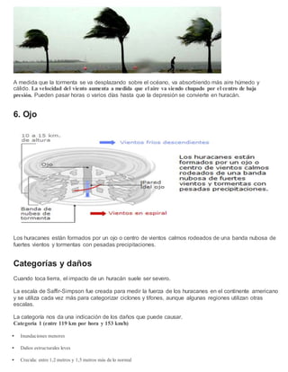 A medida que la tormenta se va desplazando sobre el océano, va absorbiendo más aire húmedo y
cálido. La velocidad del vien...