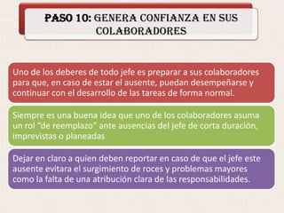 Cómo Ser un Buen Jefe en 12 pasos | PDF