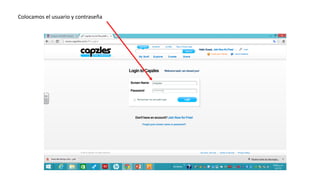 Colocamos el usuario y contraseña
