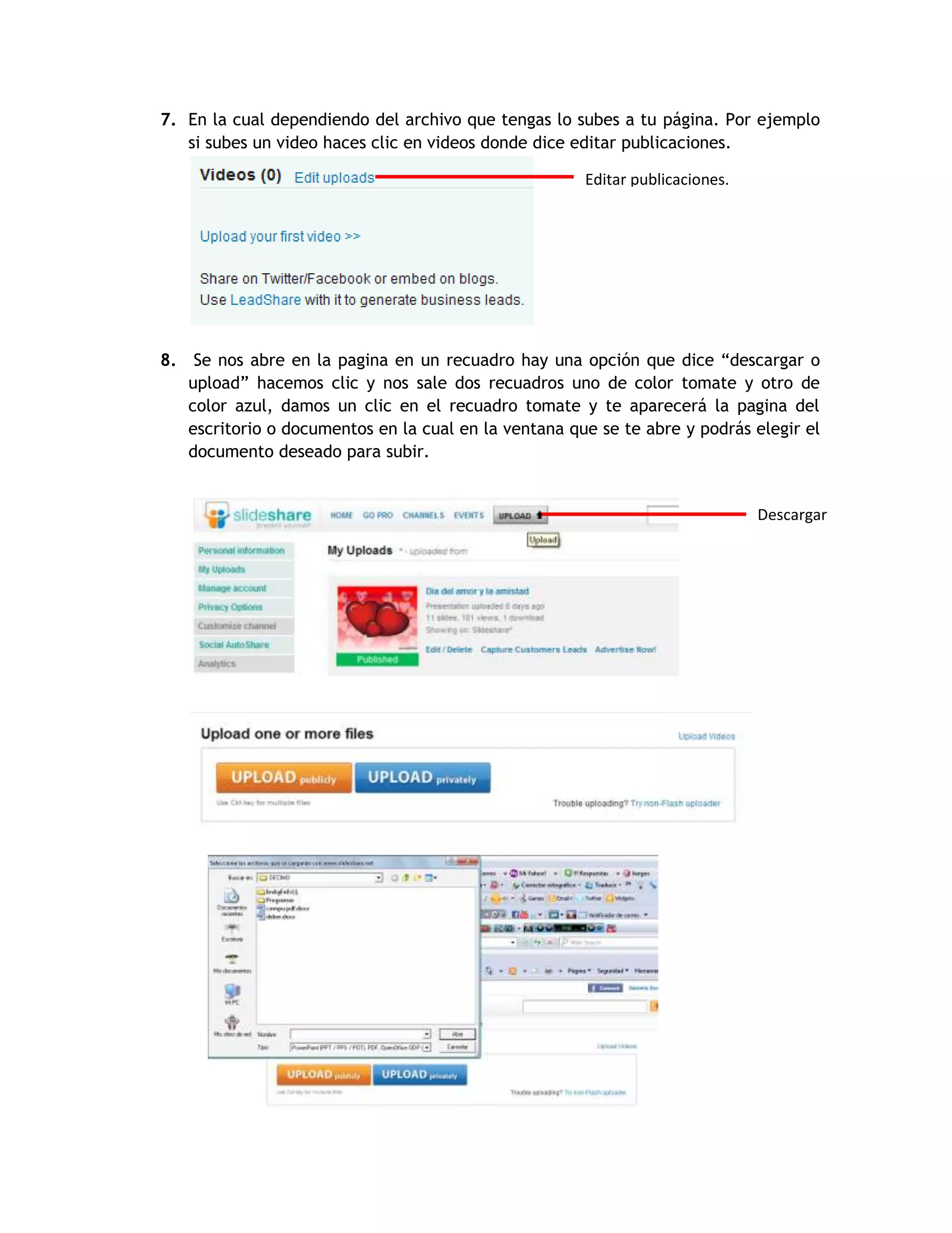 Como subir archivos en slideshare